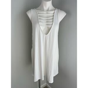 California Waves White Pullover Swim Cover-up Dress Large